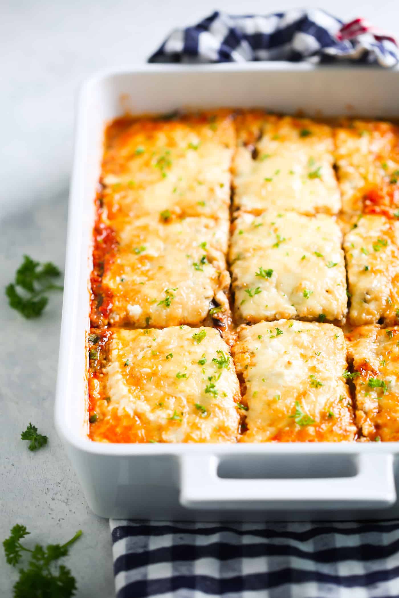 Low-carb Eggplant Lasagna Vegetarian Keto Recipe