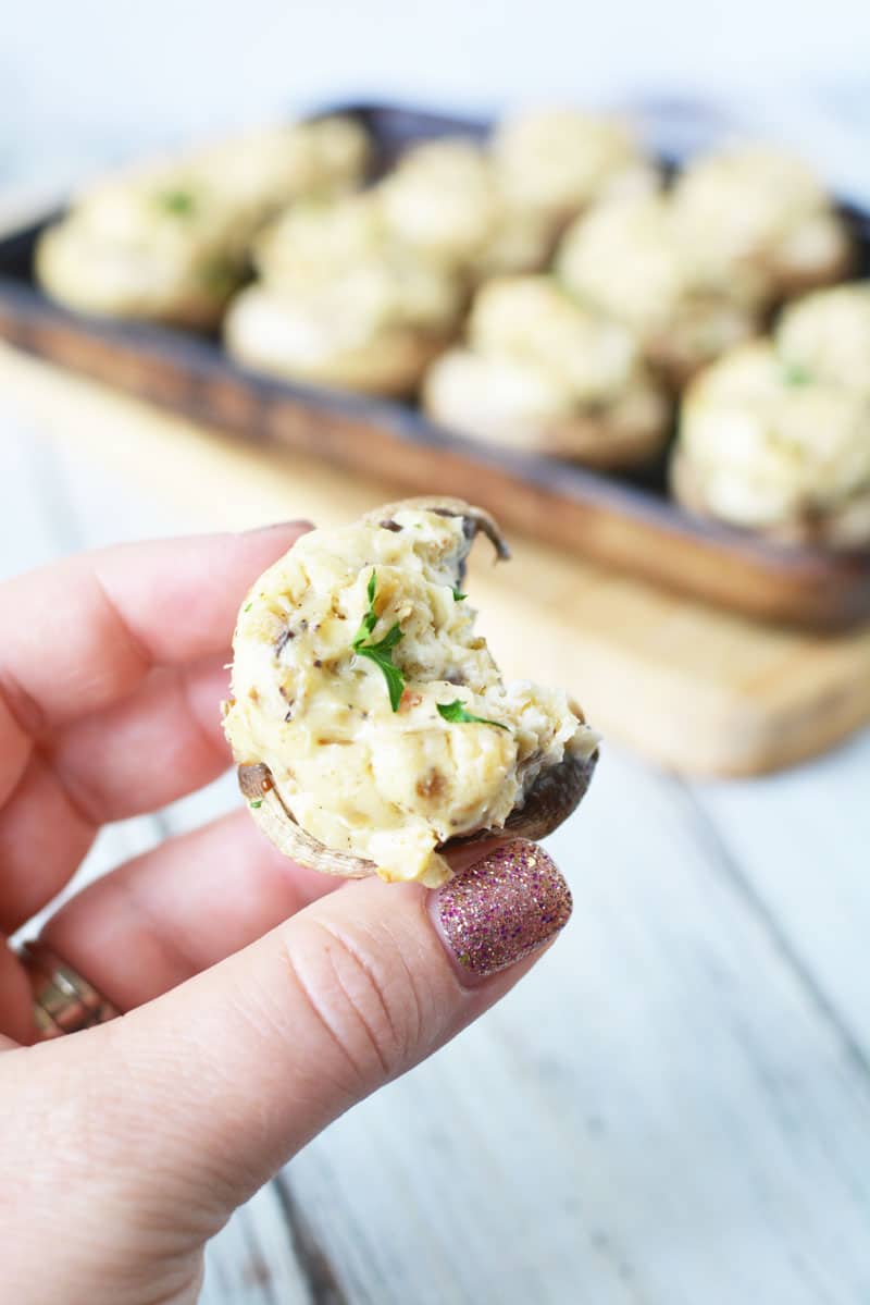 Stuffed Mushrooms with Cream Cheese Keto Vegetarian Recipe