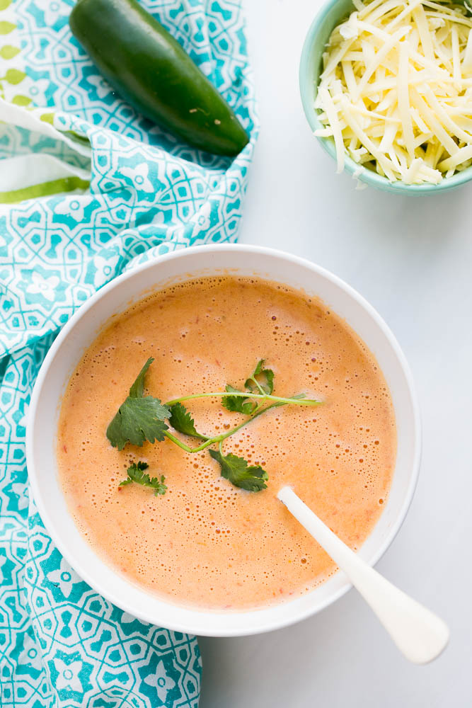 Keto Roasted Tomato Jalapeno Cheddar Soup
